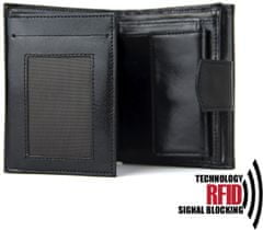 VegaLM RFID UNISEX peňaženka z pravej kože v čiernej farbe