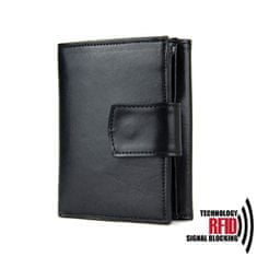 VegaLM RFID UNISEX peňaženka z pravej kože v čiernej farbe