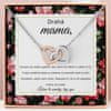 Lovilion  Dámsky náhrdelník s prepletenými srdiečkami - Drahá mama - darček na Valentína pre mamu | HAZEL_HEARTS