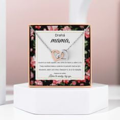 Lovilion  Dámsky náhrdelník s prepletenými srdiečkami - Drahá mama - darček na Valentína pre mamu | HAZEL_HEARTS