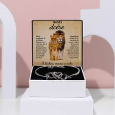 Lovilion Personalizovaný náramok so zirkónmi - Našej dcére – Vždy si ma ponechaj vo svojom srdci - darček na Valentína 2024 pre dcéru | NAMI_HEARTBRACELET