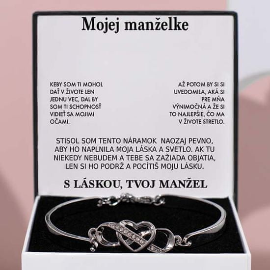 Lovilion Dámsky náramok s prepletenými srdiečkami - Mojej manželke – Vždy si ma ponechaj vo svojom srdci - darček na Valentína 2024 pre manželku | STELLA_HEARTBRACELET