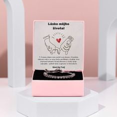 Lovilion Dámsky náramok s okrúhlymi kryštálmi z kubických zirkónov - Láske môjho života! - darček na Valentína pre ženu | YARA_TENNISBRACELET