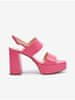 Ružové dámske kožené sandále na podpätku Högl Cindy 40