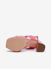 Högl Ružové dámske kožené sandále na podpätku Högl Cindy 42