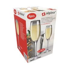 Alpina Poháre na šampanské - dymová 4ksED-224045