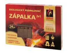 eoshop Podpaľovač SOLO ZÁPALKA 2v1 drevitý + škrtátko 24ks