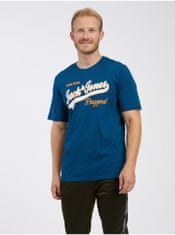 Jack&Jones Modré pánske tričko Jack & Jones Logo S