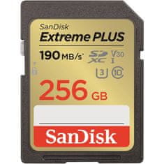 SanDisk Extreme PLUS/SDXC/256 GB/190 MBps/UHS-I U3 / Class 10