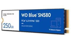 WD SSD Blue SN580 250GB / S250G3B0E / NVMe M.2 PCIe Gen4 / Interné / M.2 2280