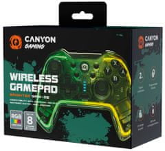 Canyon Bezdrôtový gamepad GPW-02 RGB 5v1 (PS3, Nintendo Switch, iOS 13.0, Android, PC)