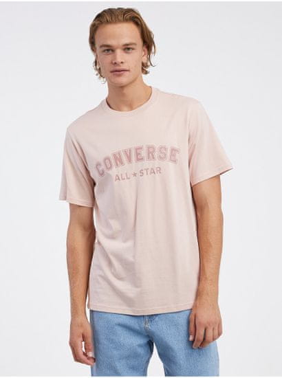 Converse Svetloružové unisex tričko Converse Go-To All Star