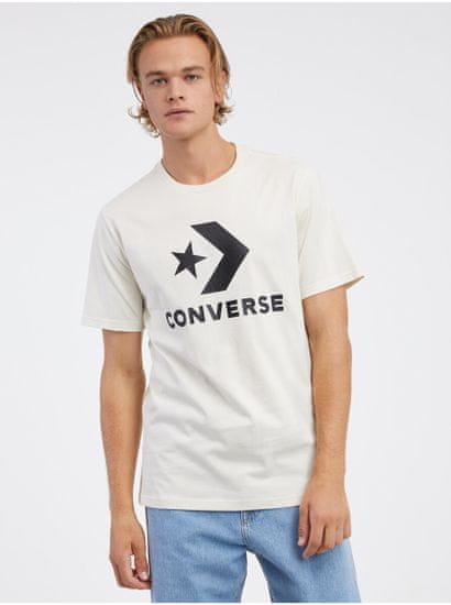 Converse Krémové unisex tričko Converse Go-To Star Chevron