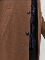 Jack&Jones Hnedý pánsky kabát s prímesou vlny Jack & Jones Zac XXL