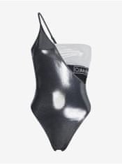 Calvin Klein Bielo-čierne dámske metalické jednodielne plavky s priestrihom Calvin Klein Underwear M