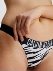 Calvin Klein Bielo-čierny dámsky vzorovaný spodný diel plaviek Calvin Klein Underwear Intense Power XS