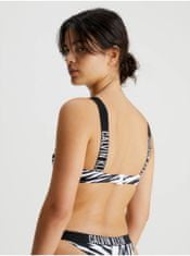 Calvin Klein Bielo-čierny dámsky vzorovaný vrchný diel plaviek Calvin Klein Underwear Intense Power S