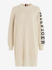 Tommy Hilfiger Béžové dámske svetrové šaty Tommy Hilfiger XS