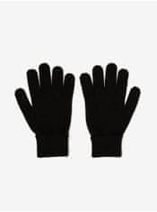 Karl Lagerfeld Čierne dámske rukavice s prímesou vlny KARL LAGERFELD S