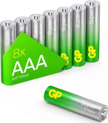GP alkalická batéria 1,5 V AAA (LR03) Super 8ks blister (6+2ks ZADARMO)