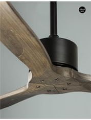 Nova Luce NOVA LUCE stropný ventilátor VENTO telo z ocele čierna a drevené listy 5231301