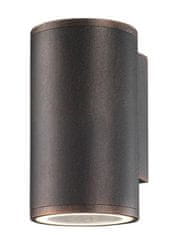 Nova Luce NOVA LUCE vonkajšie nástenné svietidlo NODUS antický hnedý hliník sklenený difúzor GU10 1x7W 220-240V IP54 bez žiarovky svetlo dole 773222
