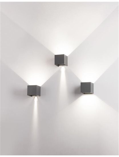Nova Luce NOVA LUCE vonkajšie nástenné svietidlo COMO tmavo šedý hliník LED 2x3W 3000K 3000K 220-240V nastaviteľný uhol 0-90st. IP54 847407