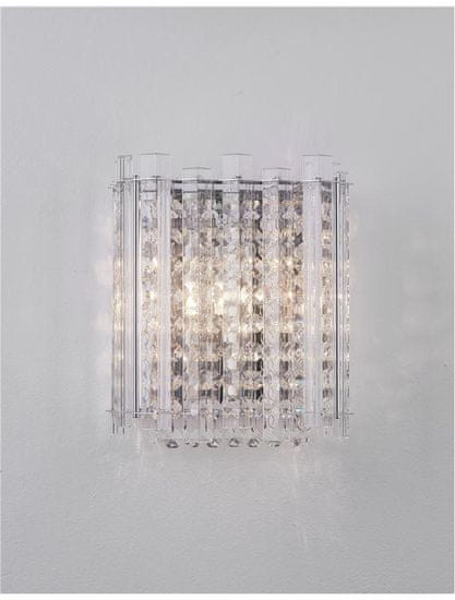 Nova Luce NOVA LUCE nástenné svietidlo ELEMENT chrómovaný hliník sklo a K9 krištáľ G9 1x5W 230V IP20 bez žiarovky 9046500