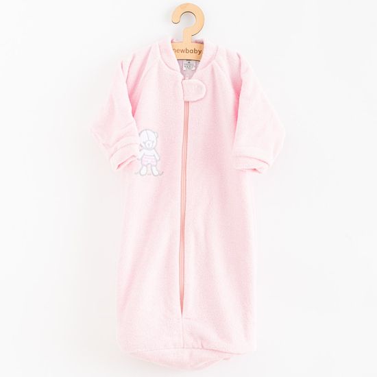 NEW BABY Dojčenské froté spací vak medvedík ružový - 80 (9-12m)