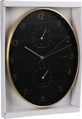Koopman Nástenné hodiny do obývačky čierne okrúhle 34 cm