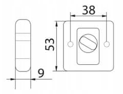 GAMET WC spodný nápis štvorcový čierny matný PLT-26