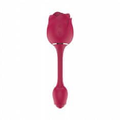 Vidaxl Intímny masážny prístroj v tvare ruže Immortal Flower 3 s 9 režimami sania a vibrácií Červená