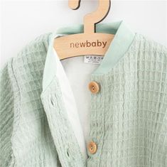 NEW BABY Dojčenský mušelínový kabátik Comfort clothes šalviová - 62 (3-6m)