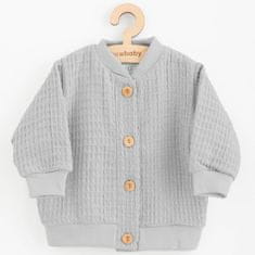 NEW BABY Dojčenský mušelínový kabátik Comfort clothes sivá - 62 (3-6m)