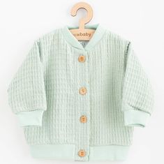 NEW BABY Dojčenský mušelínový kabátik Comfort clothes šalviová - 62 (3-6m)