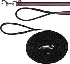 Trixie FUSION stopovací vodítko pásek 15 m/17 mm, černo-růžový - DOPRODEJ