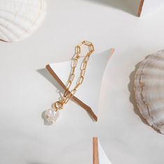 Decadorn Pôvabný náramok s pravou perlou Sea Chunky