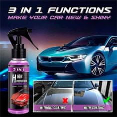 3v1 ochranný sprej pre auto, čistiaci sprej + leštiaci sprej + ochranný sprej v jednom, krytie škrabancov, obnova vysokého lesku, odstránenie odolnej špiny, ochranný náter, NanoSpray