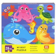 Nobo Kids Náučné puzzle 28 dielikov. Puzzle Vodné živočíchy