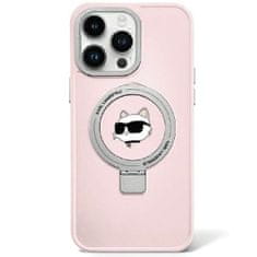 Karl Lagerfeld Zadný kryt Ring Stand Choupette Head MagSafe KLHMP15XHMRSCHP pre Iphone 15 Pro Max Pink