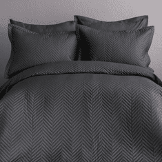 Issimo Satenový prehoz na posteľ SIMPLY FUME 260x240 / 2*50x70 cm., tmavo sivá
