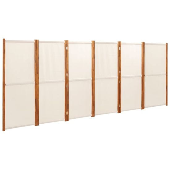 Vidaxl 6-panelový paraván krémovo-biely 420x180 cm