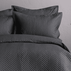 Issimo Satenový prehoz na posteľ SIMPLY FUME 260x240 / 2*50x70 cm., tmavo sivá