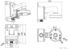 Hikvision držiak pre kameru DS-1272ZJ-120B/ kompatibilný s kamerami série D7xx