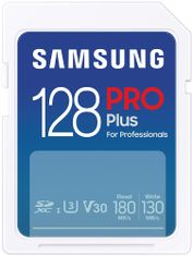 SAMSUNG PRO Plus SDXC 128GB + USB Adaptér / CL10 UHS-I U3 / V30