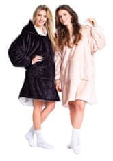 Cozy Noxxiez CH357 Béžová - hrejivá televízna mikinová deka s kapucňou pre teenagerov a dospelých