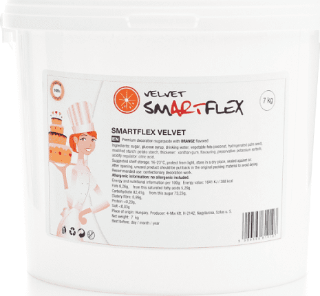 Smartflex Velvet Pomaranč 7 kg (Poťahovacia a modelovacia hmota na tortu) 0053 dortis