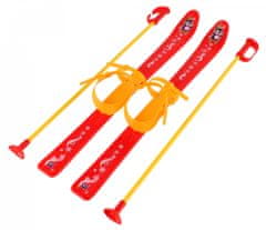 Teddies Detské lyže s paličkami 76 cm červené