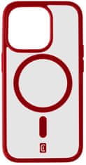 CellularLine Zadný kryt Pop Mag s podporou Magsafe pre Apple iPhone 15 Pro Max, číry / červený (POPMAGIPH15PRMR)