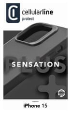 CellularLine Ochranný silikónový kryt Sensation Plus pre Apple iPhone 15, čierny (SENSPLUSIPH15K)